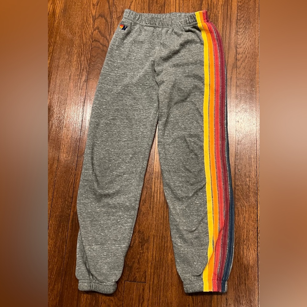 Aviator Nation kids size 10 Sweatpants with Colorful Stripes